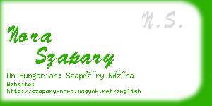 nora szapary business card